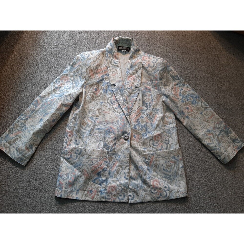 Block Island Petites Marina Pappas Suit Jacket Womens Size 6 P padded shoulder